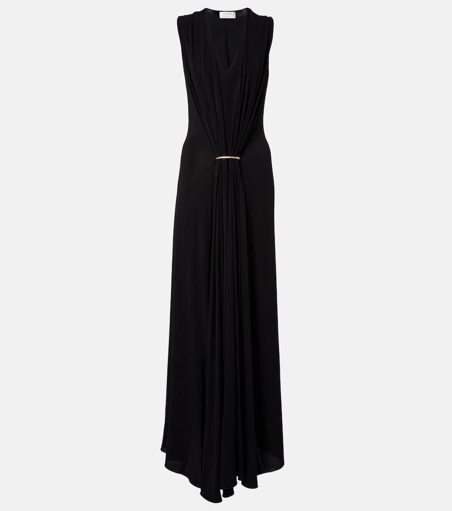 basic black maxi dress Louisa Long Sleeve Slinky Maxi Dress / Black | MESHKI