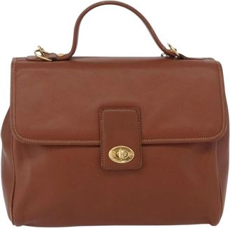 Gucci Pre-owned Handbags, female, Brown, Size: ONE SIZE Pre-owned Vintage Leather Top Handle Bag