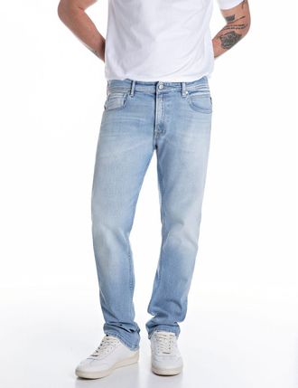 Replay Straight-Jeans REPLAY GROVER, Herren, Gr. 30, L&auml;nge 34, blau (light blau 884), Denim/Jeans, Obermaterial: 98% Baumwolle, 2% Elasthan, straight fit lan