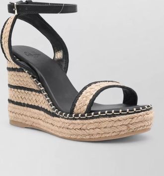 Castaner leather ankle-strap platform wedge espadrilles