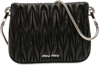 Miu Miu 2010-2025 Nappa Matelasse Sassy shoulder bag - women - Nappa Leather - One Size - Black