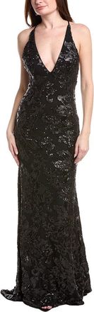 Jovani V-Neck Tie Back Sheath Dress