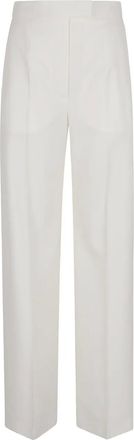 Alexander McQueen Pantaloni dritti in lana - Bianco