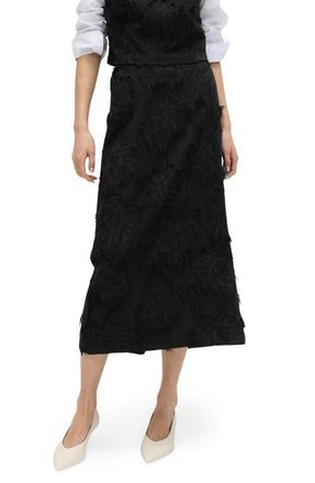 M&S Collection Tufted Jacquard Skirt in Black at Nordstrom, Size 14