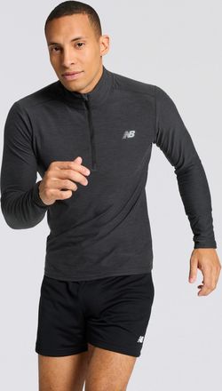 New Balance Laufshirt NEW BALANCE Space Dye 1/4 Zip, Herren, Gr. XXL, schwarz, Web, Obermaterial: 84% Polyester, 16% Elasthan, unifarben, Rundhals, Shirts Laufshi