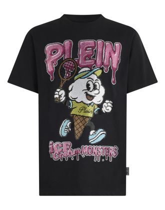 Philipp Plein Round Neck T-Shirt Tennis Ice Cream
