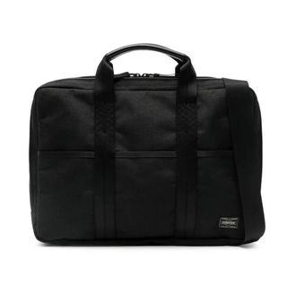 Porter-Yoshida & Co. Tassen, Heren, Zwart, ONE Size, Leer, Hybrid 2Way Aktetas (S)