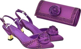 Generic Women Italian Shoes Bag Set Rhinestoness Nigerian Wedding Garden Party