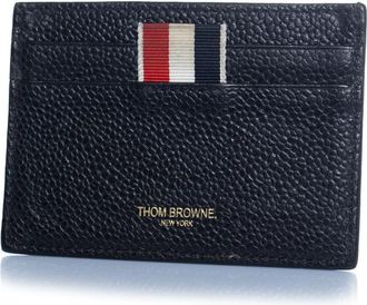 Thom Browne zwarte leren kaarthouder
