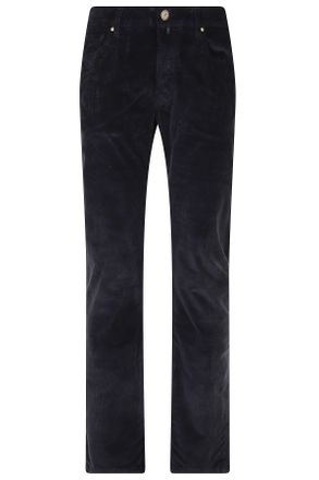 Jacob Cohen Navy Blue Bard Ribbed Corduroy Five-Pocket Straight-Leg Pants