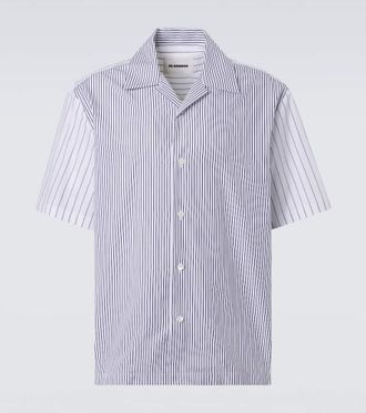 Jil Sander Striped cotton bowling shirt