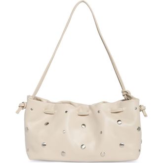 BCBGeneration Studded Drawstring Faux Leather Shoulder Bag in Almond at Nordstrom Rack