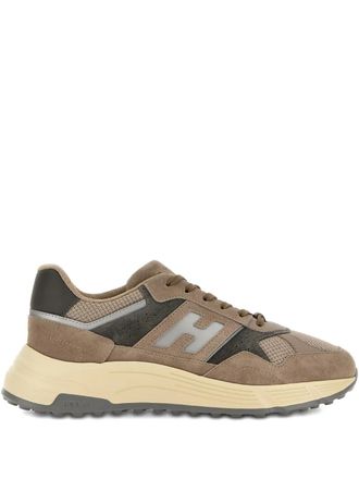 Hogan Hyperlight logo-detail sneakers - men - Calf Suede/Polyester/Polyamide/Fabric/Rubber - 8,5 - Brown