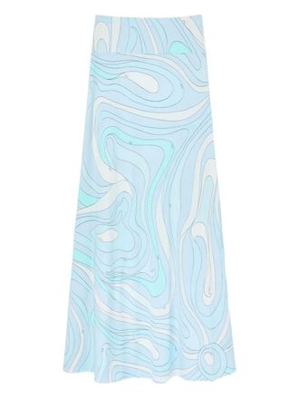 Pucci Maxi-rok met marmo-print - Blauw