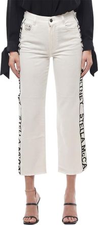 Stella McCartney White Straight High Rise Jeans