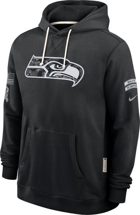 Nike Seattle Seahawks Salute to Service Sideline Nike Mens Dri-FIT NFL Pullover Hoodie in Black | 03AZ00AA2U-CYB