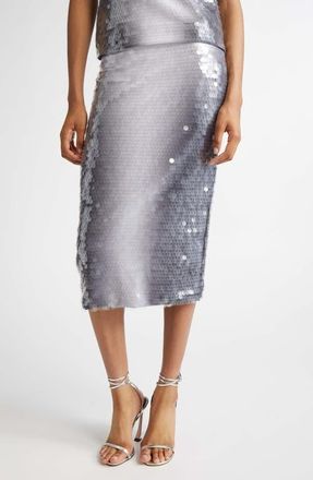 Sportmax Gradient Paillette Jersey Pencil Skirt in Shaded Black at Nordstrom, Size X-Small