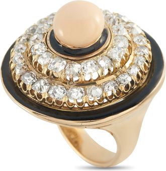 Luxury Bazaar 14K Rose Gold 2.80ct Diamond and Conch Pearl Ring MF19-050126