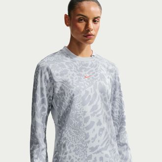 Nike Womens United Academy Dri-FIT Soccer Crew Top in Grey | IO8785-043