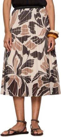 Sanctuary Nostalgia Pleated Midi Skirt in Lotus Black at Nordstrom, Size X-Large