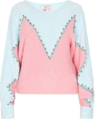 Izia Jumper Dames Turquoise Roze