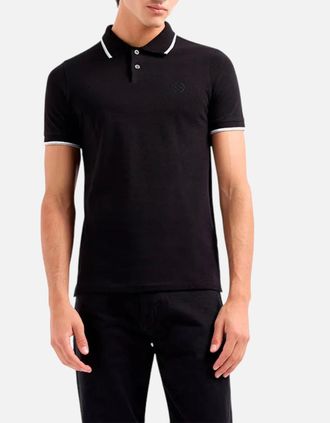 Armani Mens Armani Exchange Mens Polo Shirts Black - Size: 38