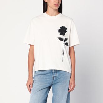 Golden Goose Golden Gans weißes T -Shirt mit Rose