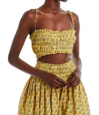 Rhode Resort Pari Cropped Bandeau Top In Yejawahat Garden Golden Mini