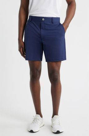 Johnnie-O Fusionn Stretch Nylon Chino Shorts in Navy at Nordstrom, Size 36