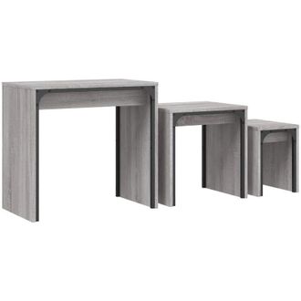 vidaXL Vidaxl - Tavolini Salotto Impilabili 3pz Grigio Sonoma Legno Multistrato