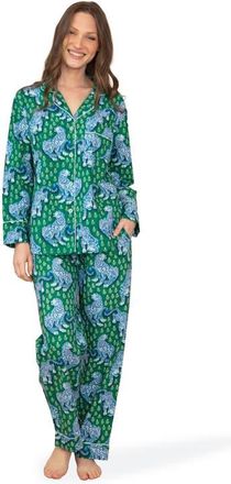 Printfresh Long PJ Set in Green Juice at Nordstrom, Size X-Large