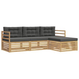 vidaXL Conjunto De Sof&aacute;s De Exterior 4 Pcs Blanco Y Antracita Vidaxl