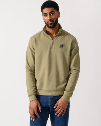Belstaff Mens Sweatshirt in Sage Green Cotton - Size X-Large