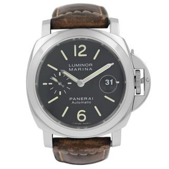 Officine Panerai Pre-owned Panerai Luminor Marina Black Dial Mens Watch PAM00104