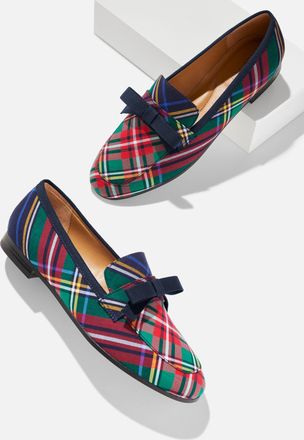 Talbots Katelyn Bow Loafers - Joyful Tartan - Indigo - 10 1/2 M Talbots