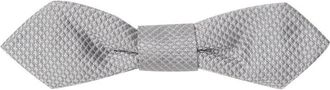 Dolce & Gabbana Mens Grey Bow Tie Pretied Classic Style - Light Grey Silk - One Size