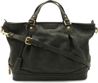 Louis Vuitton Black Noir Leather Handbag Shoulder Bag Tote Bag (Pre-Owned)
