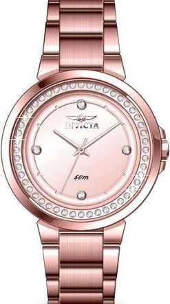 Invicta Angel Quartz Crystal Rose Gold Dial Ladies Watch 50167