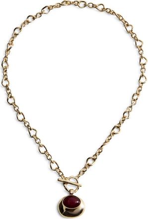 Mango Link Circle Pendant Necklace in Gold at Nordstrom
