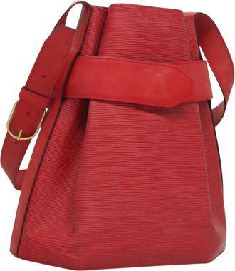 Louis Vuitton Vintage Sac Depaule Handbag Epi Leather Red Leather Bag (Pre-Owned)