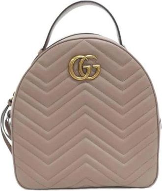 Gucci Pre-owned Backpacks, female, Pink, Size: ONE SIZE Pre-owned Leather Backpack