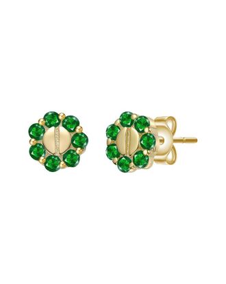 Genevive 14K Plated Cz Beaded Earrings
