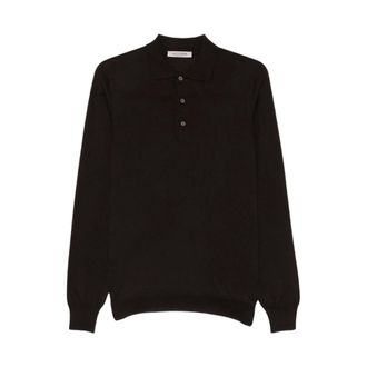 La Fileria Polo van Scheerwol - Heren - Tops - Bruin - Maat: 4XL Wol