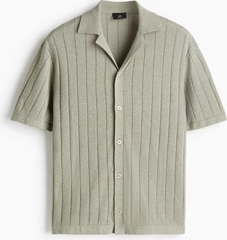 H&M Freizeithemd aus Leinenmix in Regular Fit - Green