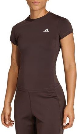 adidas Power Essentials Workout Contour T-Shirt in Aurora Coffee at Nordstrom Rack, Size X-Small
