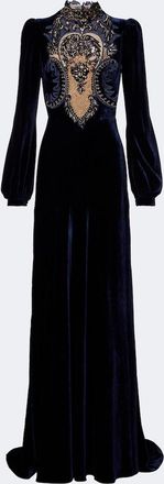 Costarellos Aliska embellished velvet gown