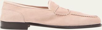John Lobb Mens Bath Suede Penny Loafers
