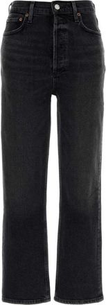 A Gold E 90s Pinch Waist Crop - Dames - Regular Fit Jeans - Zwart - W30 - Katoen - Jeans