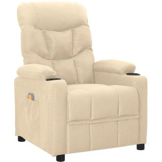 vidaXL Poltrona Massaggiante Crema in Tessuto - Vidaxl