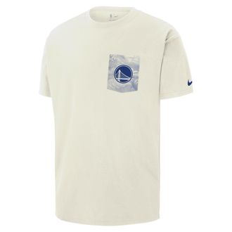 Nike Golden State Warriors Courtside Nike Mens NBA Max90 T-Shirt in White | HQ9410-133